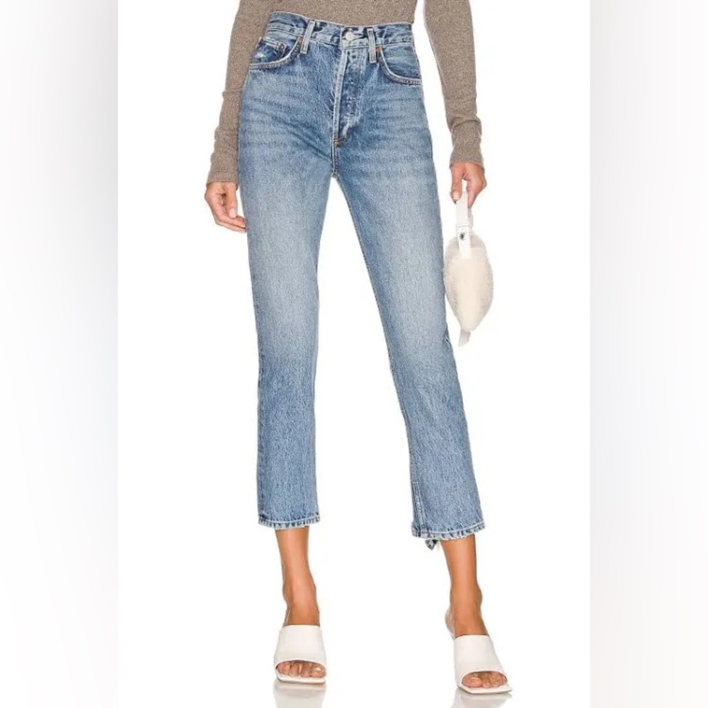 AGOLDE Riley High Rise Blue Jeans